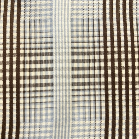 XL Tommy Bahama Flip Cuff Button Down Blue and Brown plaid shirt - Picture 12 of 13